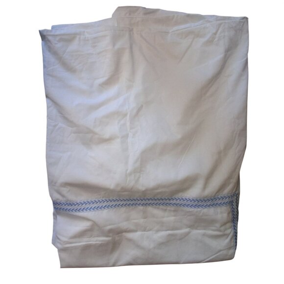 Lands End duvet cover King Supima Cotton white blue embroidered - Picture 7 of 7